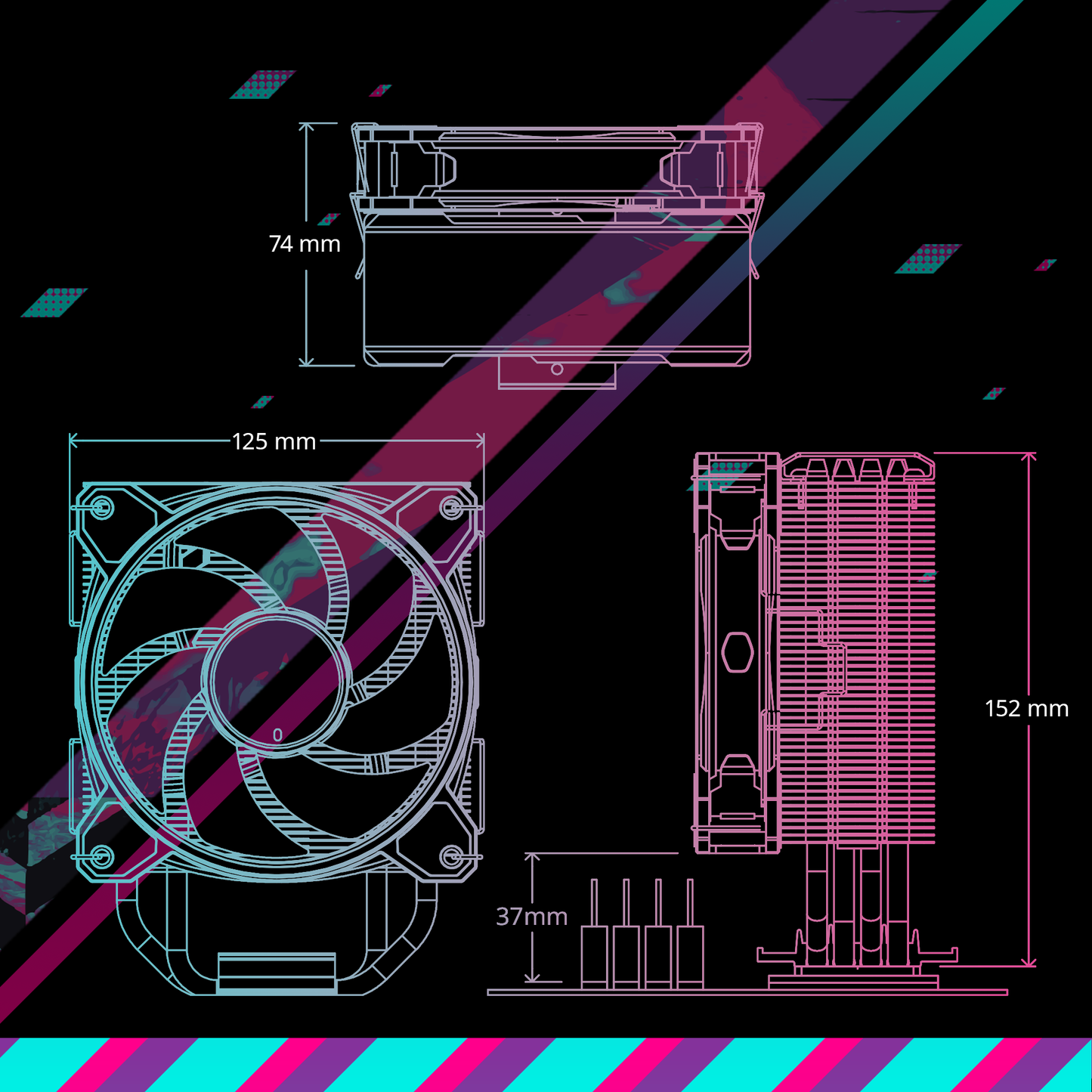CoolerMaster Hyper 212 Black AM4/5 LGA 1700/1200 CPU Cooler