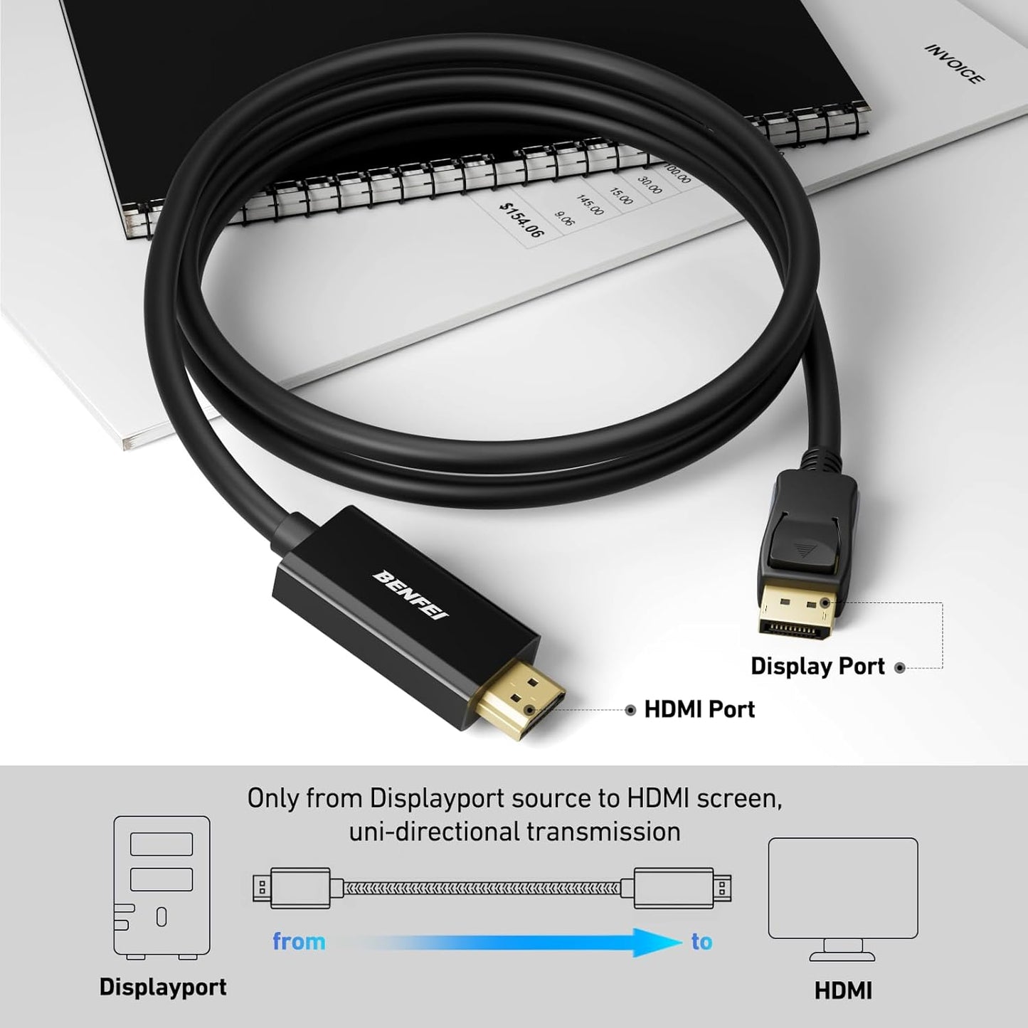 Câble DisplayPort vers HDMI 6 pieds 4K