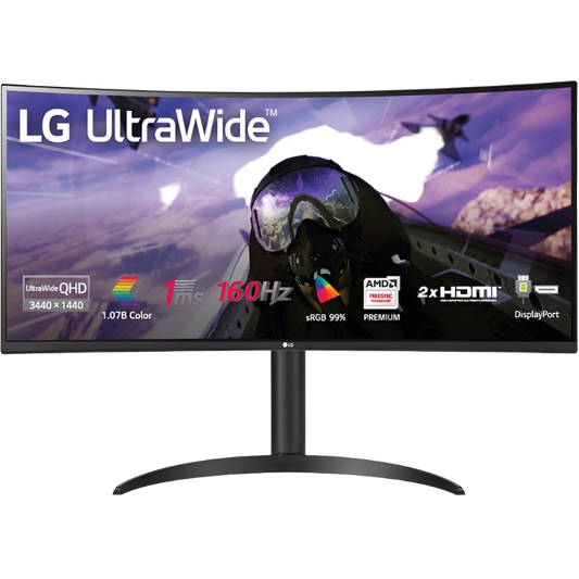 LG UltraWide 34" 1440P 160Hz Curved Gaming Monitor