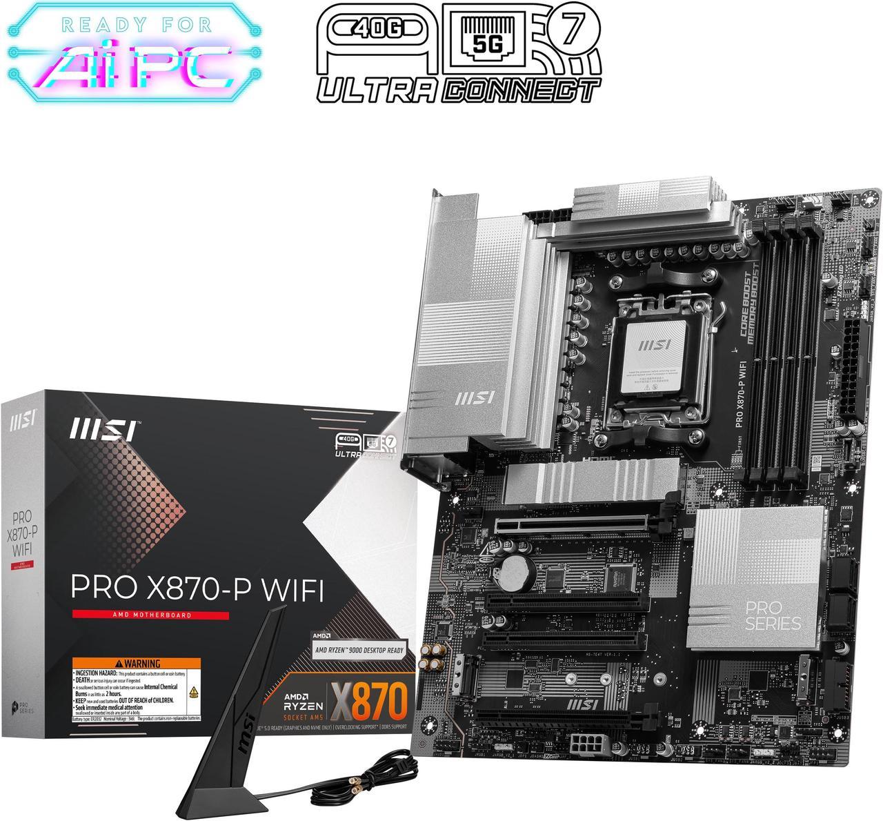 MSI PRO X870-P WIFI AM5 AMD X870 SATA 6GB/s ATX Motherboard