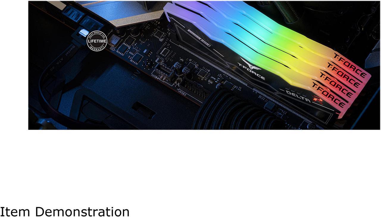 Kit de RAM Intel XMP et AMD Expo 32 Go (2 x 16 Go) DDR5 6000 MHz pour Team T-Force Delta RGB