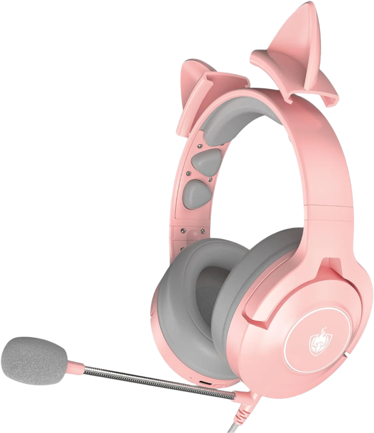 Kitty Cat Pink Gamer Bluetooth Headset with Detachable Mic