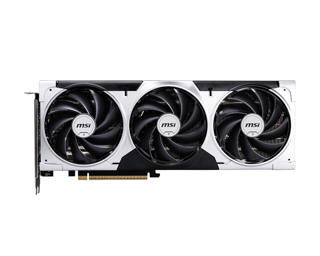 MSI graphics card with three fans on a white background