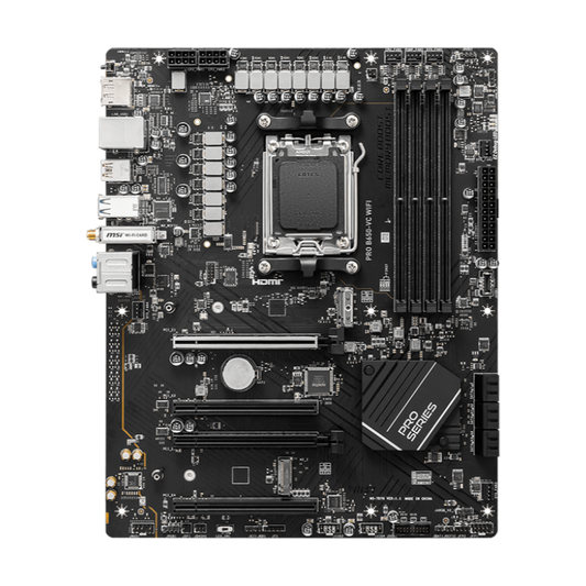 Computer motherboard on a white background