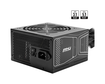 MSI computer power supply unit on a white background