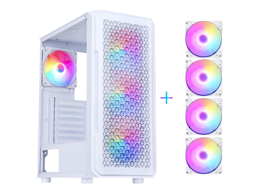 Caja DIYPC S3-TG-LED ATX (Blanca)