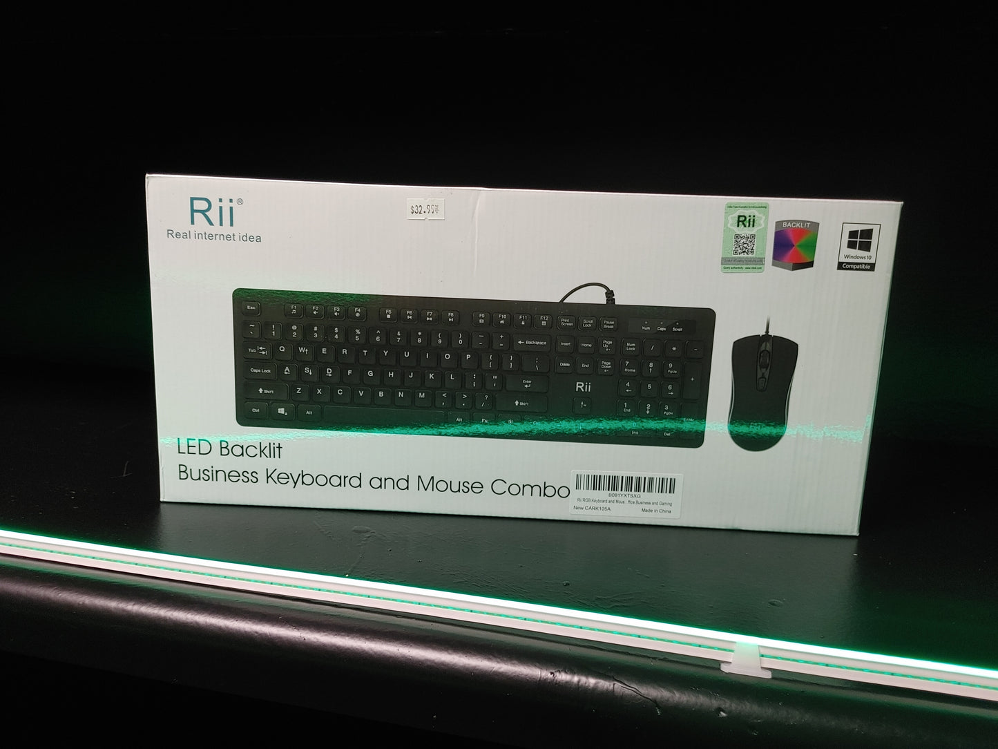 Ensemble clavier et souris rétroéclairés par LED Rii