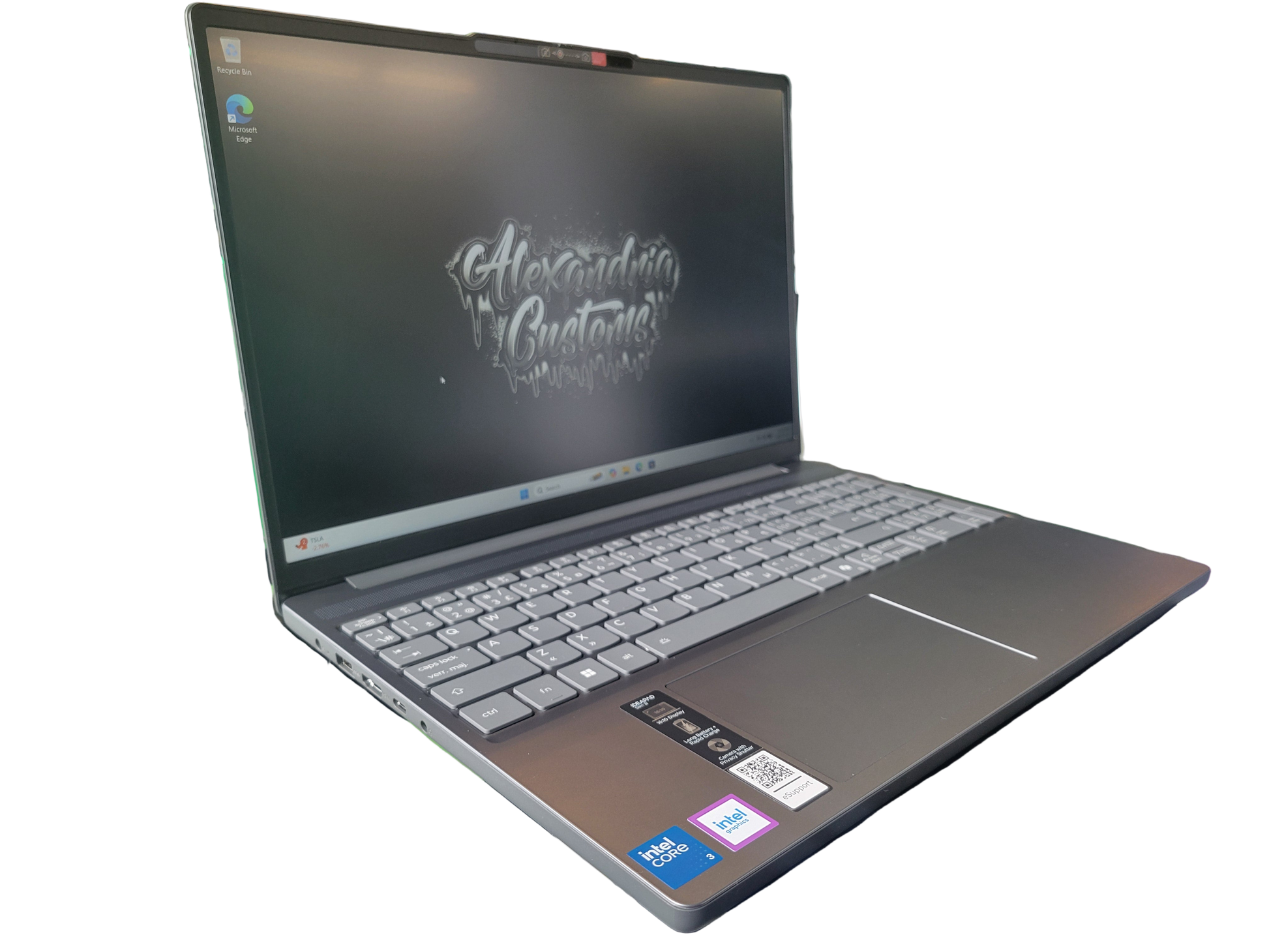 Laptop with brand logo on a white background