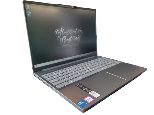 Laptop with brand logo on a white background