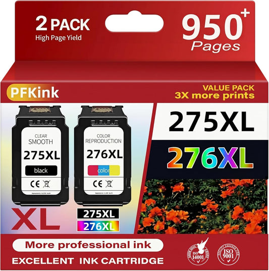 Smart Ink Remanufactured Ink 275XL 276XL (BK & Color Combo Pack)