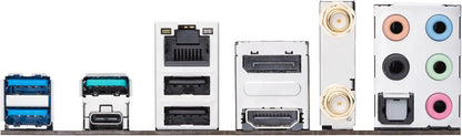 Collection of computer ports and connectors on a white background