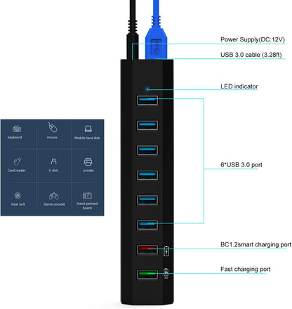 Hub USB 3.0 à 8 ports 