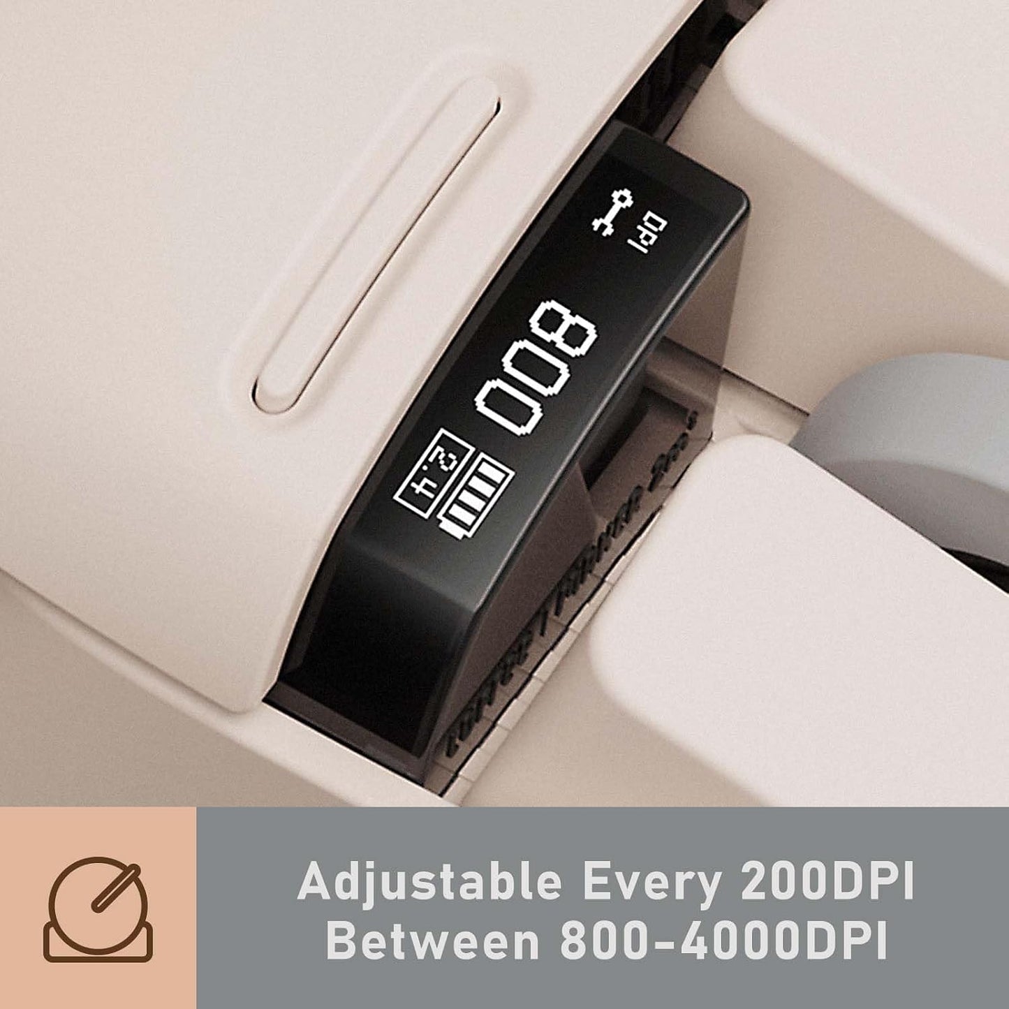 Wireless Mouse with USB Receiver, Bluetooth, Wired Connection, Rechargeable, OLED Screen
