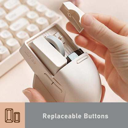 Wireless Mouse with USB Receiver, Bluetooth, Wired Connection, Rechargeable, OLED Screen