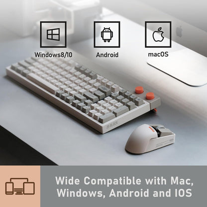 Wireless Mouse with USB Receiver, Bluetooth, Wired Connection, Rechargeable, OLED Screen