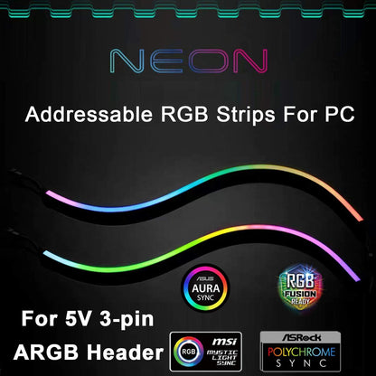 Kit de tiras LED RGB airgoo para carcasa de PC - Paquete de 2
