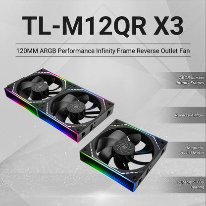 Ventiladores de caja Thermalright TL-M12QR/QW X3 ARGB de 120 mm