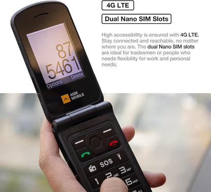 Téléphone à clapet basique et robuste AGM M10 Flip - Neuf 