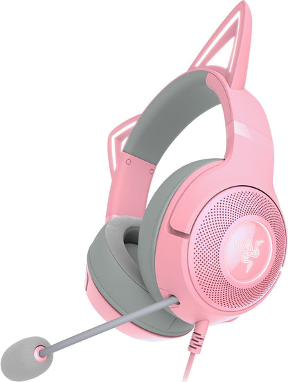 Auriculares con cable USB RGB Razer Kraken Kitty V2 - Rosa cuarzo