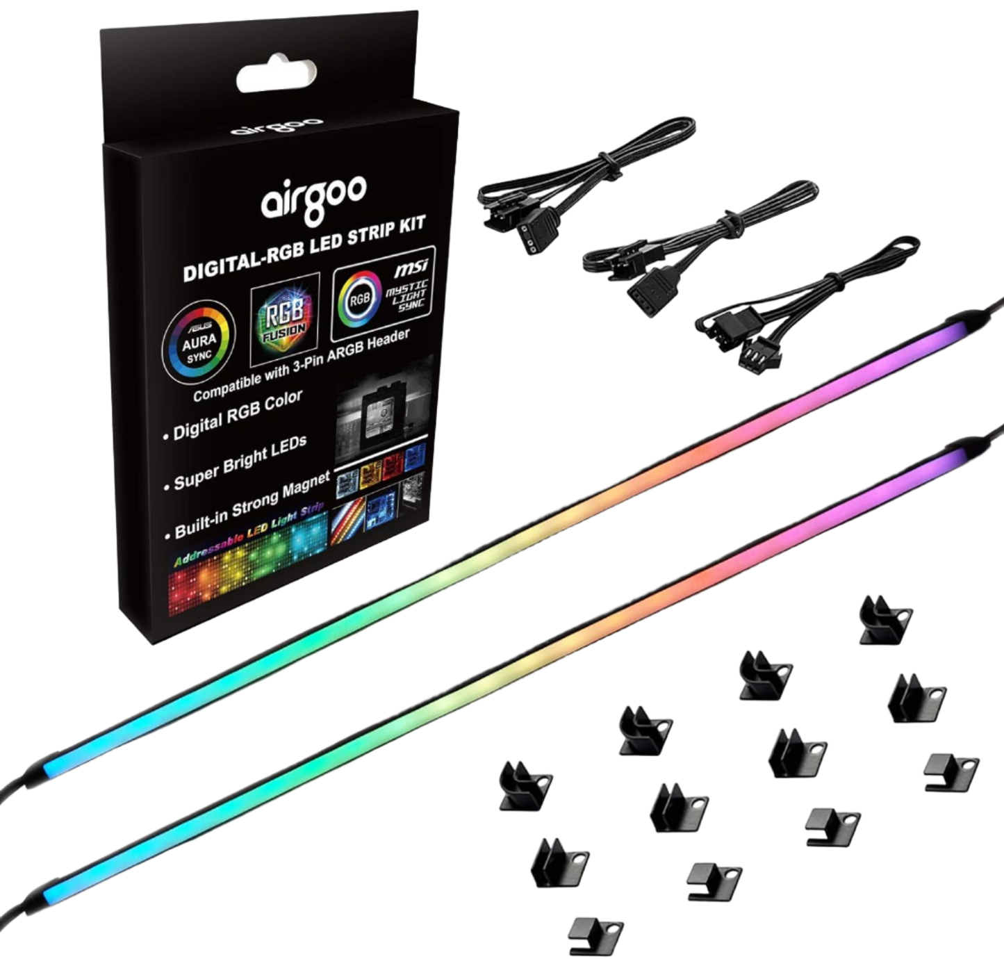 airgoo LED RGB Strip Kit for PC Case - 2 Pack