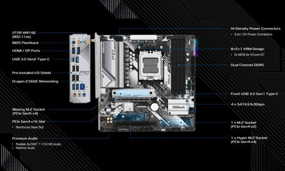 ASRock B650M Pro RS WiFi AM5 Motherboard