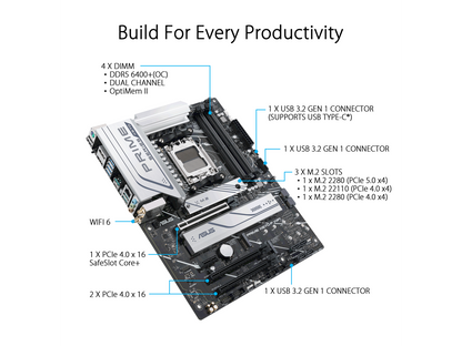 ASUS Prime X670-P WiFi Socket AM5 ATX Motherboard