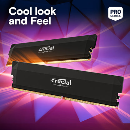 Crucial Pro Overclocking 32GB RAM Kit (16GBx2) DDR5-6000 UDIMM Black