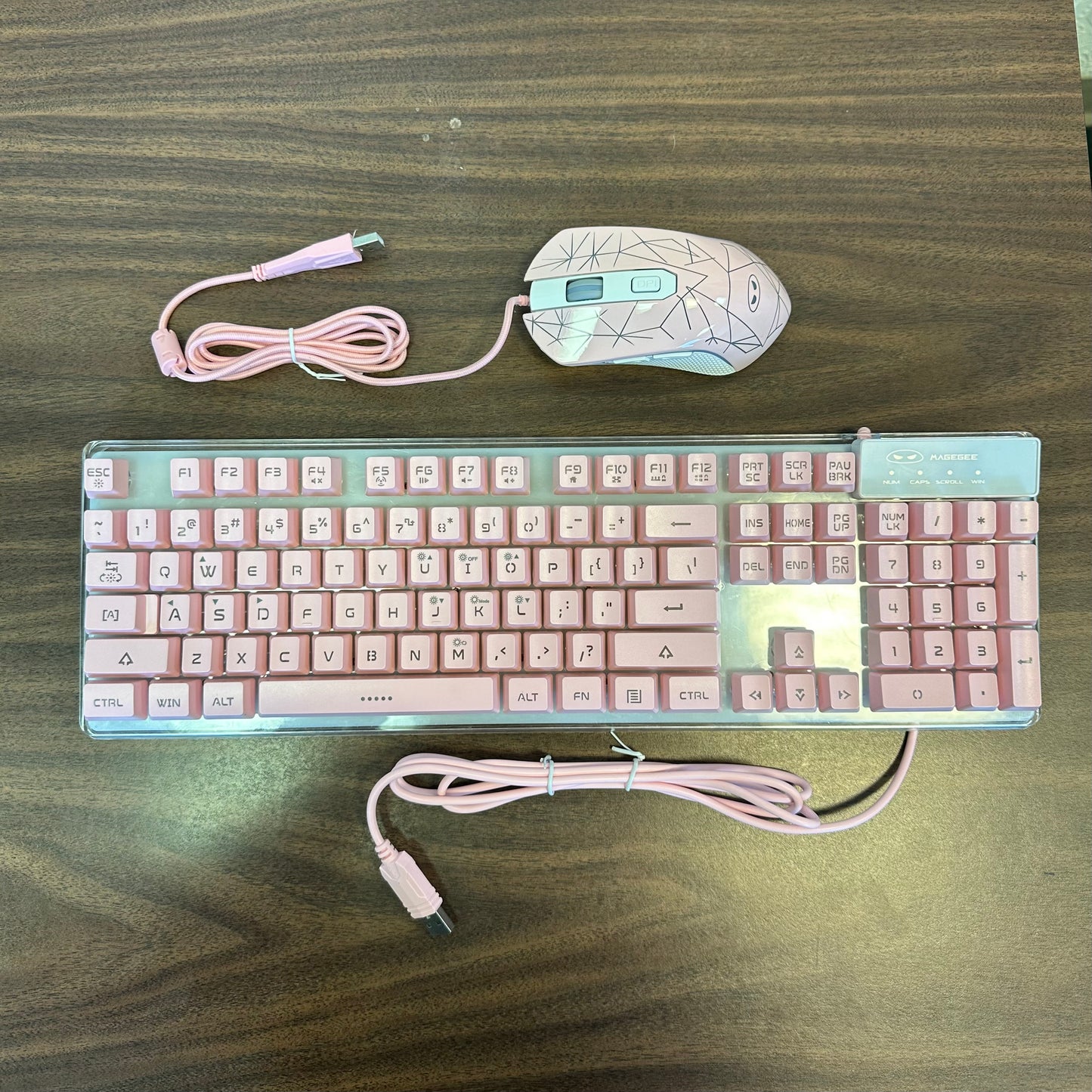 MAGEGEE Pink Gaming Keyboard and Mouse Combo