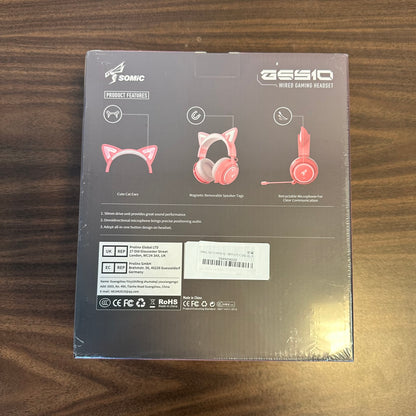 SOMiC GS510 Kitty Cat Pink Gamer Headset