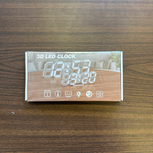 Reloj LED blanco 3D