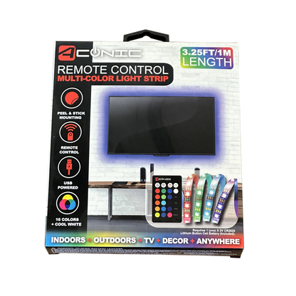 Tira de luz RGB, 3,25 pies/1 m, controlable a distancia