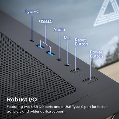 MONTECH XR Wood, frontal de nogal negro auténtico, chasis ATX de torre media para juegos de PC