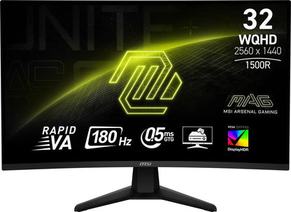 MSI MAG 32CQ6F - WQHD - 180 Hz - 0,5 ms - Monitor curvo para juegos
