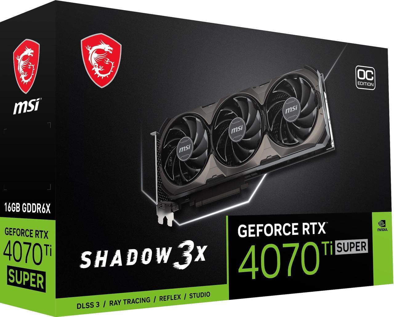 MSI NVIDIA GeForce RTX 4070 Ti Super Shadow 3x 16GB