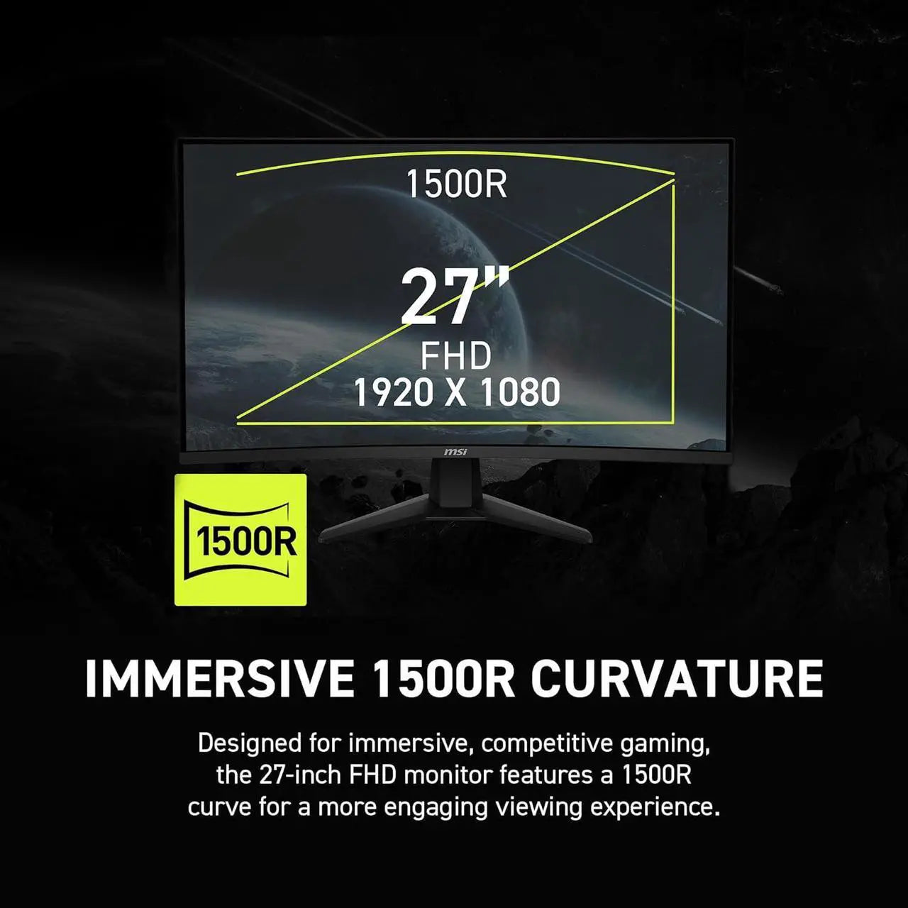 Monitor curvo para juegos MSI MAG 274CXF de 27" FHD y 280 Hz