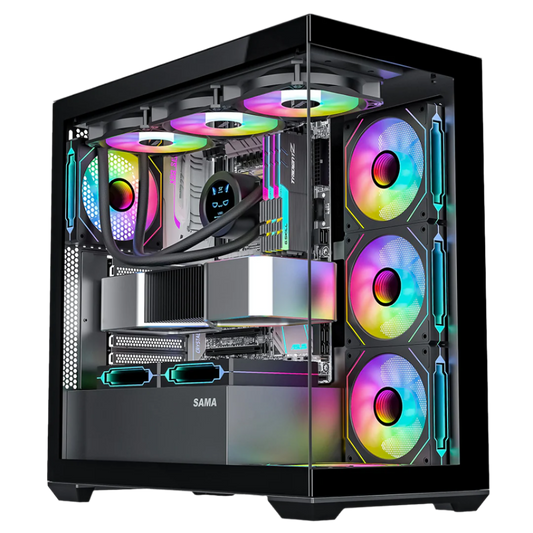 SAMA SV0, ATX Mid Tower Gaming PC Case with 4 Fans