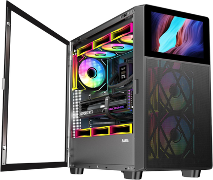 SAMA V-play ATX Mid Tower Case with Built In LCD Screen