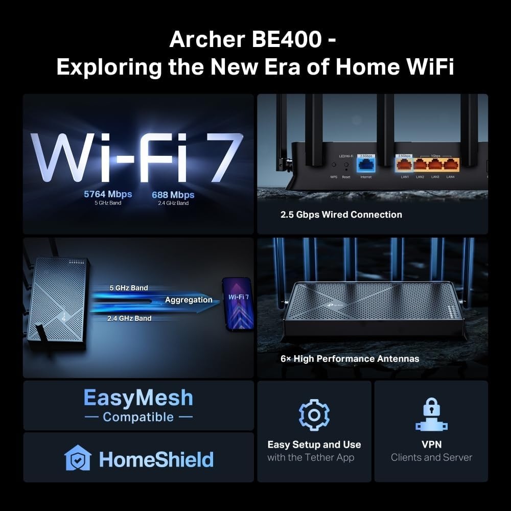 TP-Link BE6500 Dual-Band Wi-Fi 7 Router – Alexandria Customs