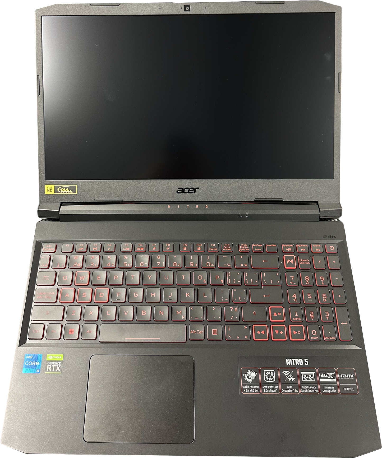 Ordinateur portable de jeu Acer Nitro 5 15,6 pouces 1080P 144 Hz