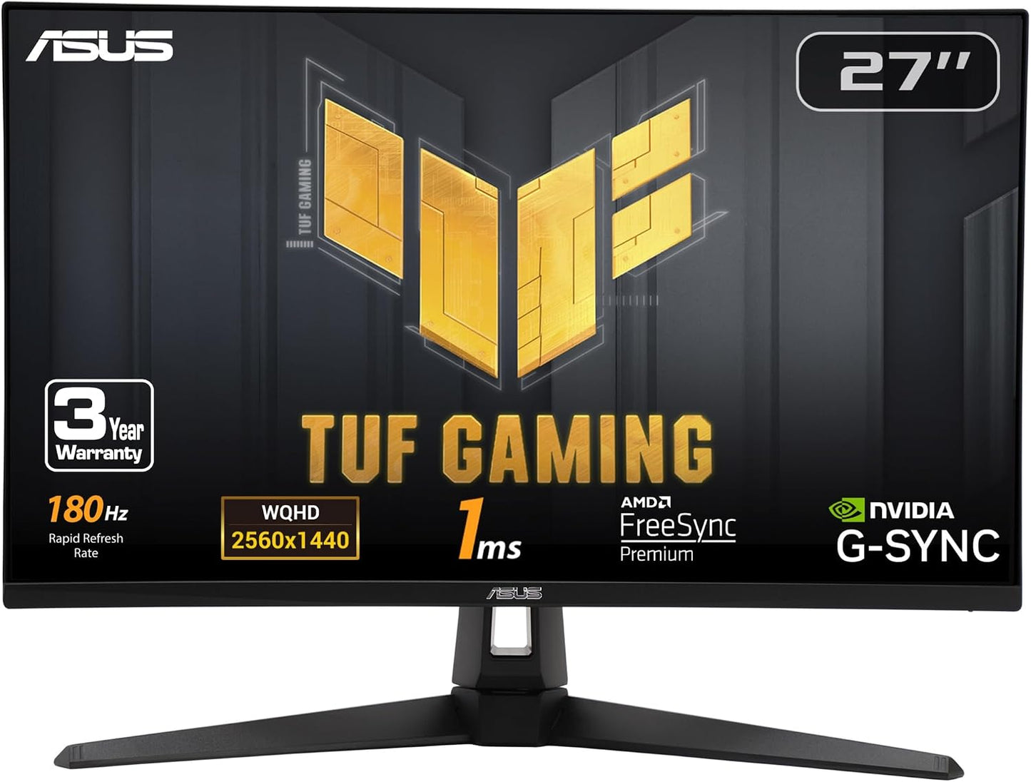 ASUS TUF VG3A Gaming 27" 1440p QHD Curved 0.5ms 180Hz Monitor