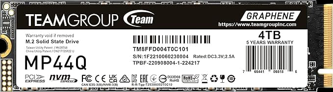 Unidad SSD Teamgroup MP44Q M.2 NVMe PCIe 4x4