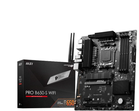 MSI PRO B650-S WIFI AM5 AMD B650 Ryzen 7000 DDR5 PCI-E x16 slot Wi-Fi 6E Bluetooth SATA 6Gb/s ATX Motherboard