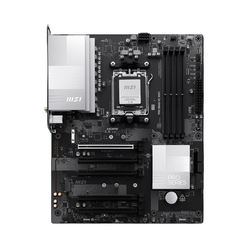 Computer motherboard with MSI branding on a white background