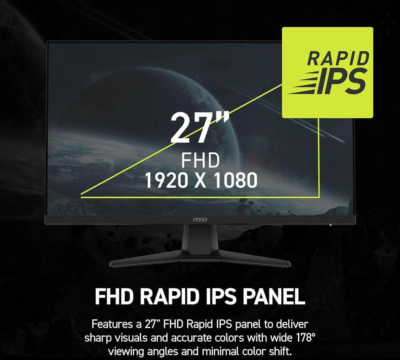MSI 27" 1920x1080 200 Hz Rapid IPS FHD16:9 Gaming Monitor 272F