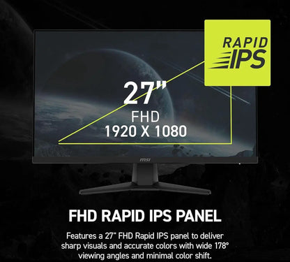 MSI 27" 1920x1080 200 Hz Rapid IPS FHD16:9 Gaming Monitor 272F