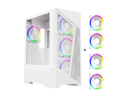 DIYPC Rainbow-Flash-F1 Tempered Glass ATX Mid-Tower Case