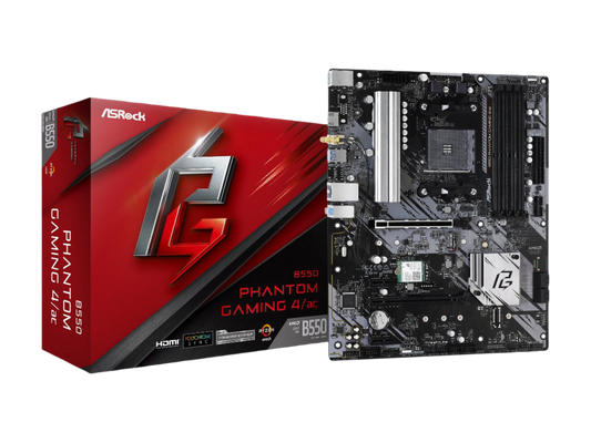 ASRock B550 Phantom Gaming 4 AM4 ATX Motherboard with WiFi